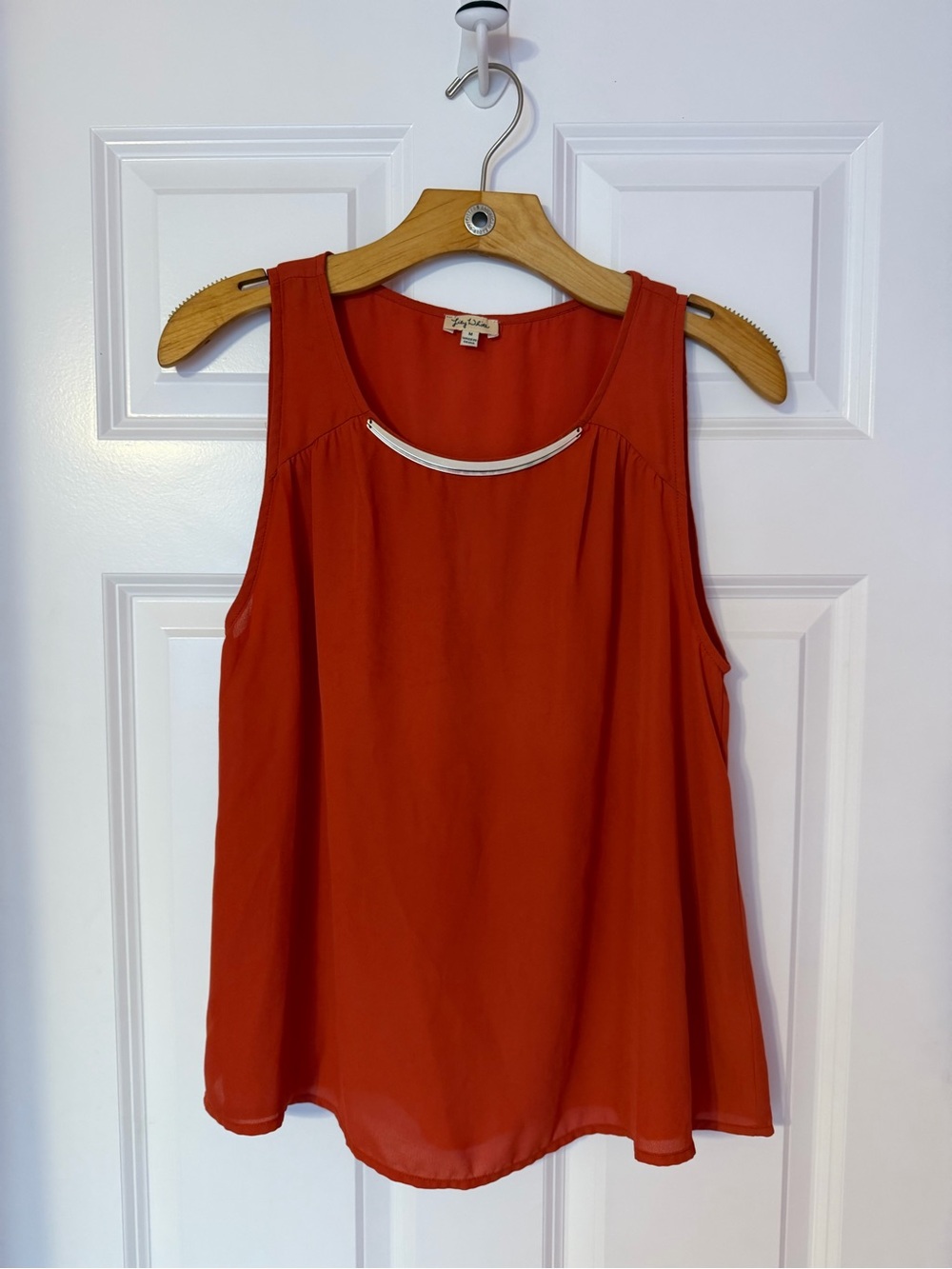 Lily White Burnt Orange Sleeveless Scoop Neck Camisole